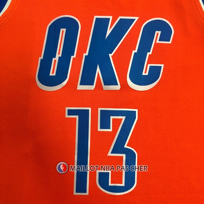 Maillot Oklahoma City Thunder Paul George NO 13 Statement 2021 Orange